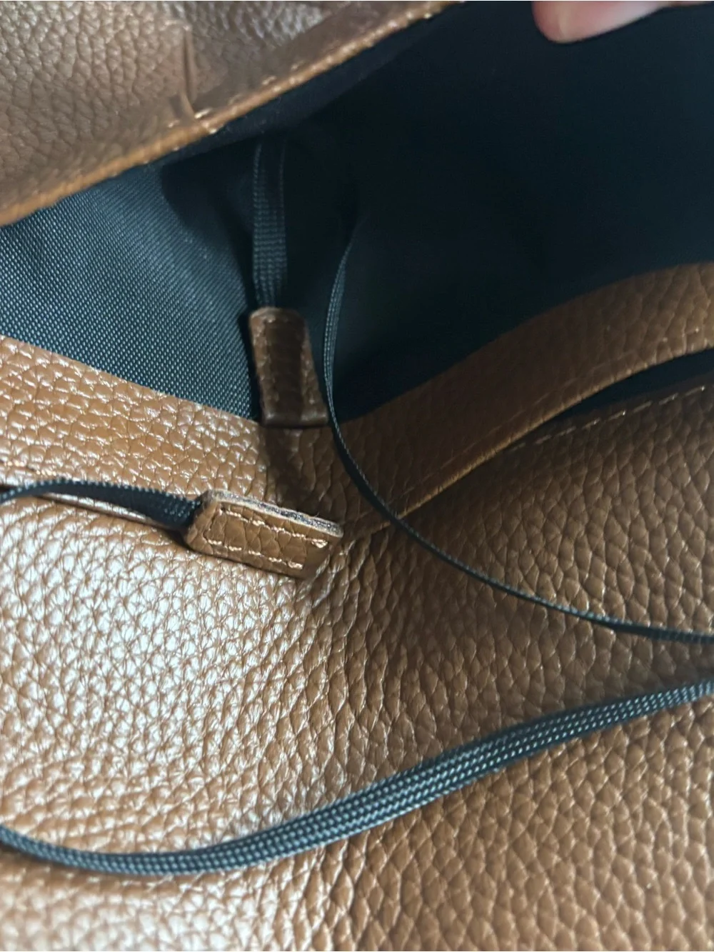 Pebbled Brown Leather Planner with Snap Closure